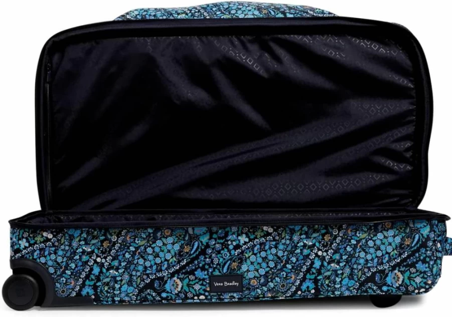 Vera Bradley Black Recycled Ripstop XL Rolling Duffel Bag - Foldable Travel Luggage for Women