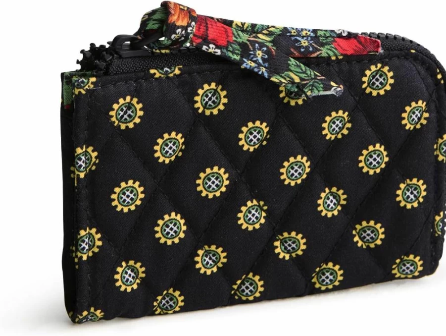 Vera Bradley Black Cotton Zip Pouch – Premium Compact Wallet with Vibrant Design