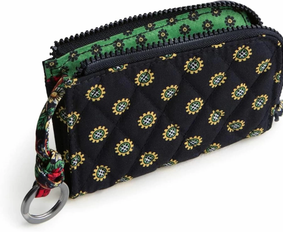 Vera Bradley Black Cotton Zip Pouch – Premium Compact Wallet with Vibrant Design