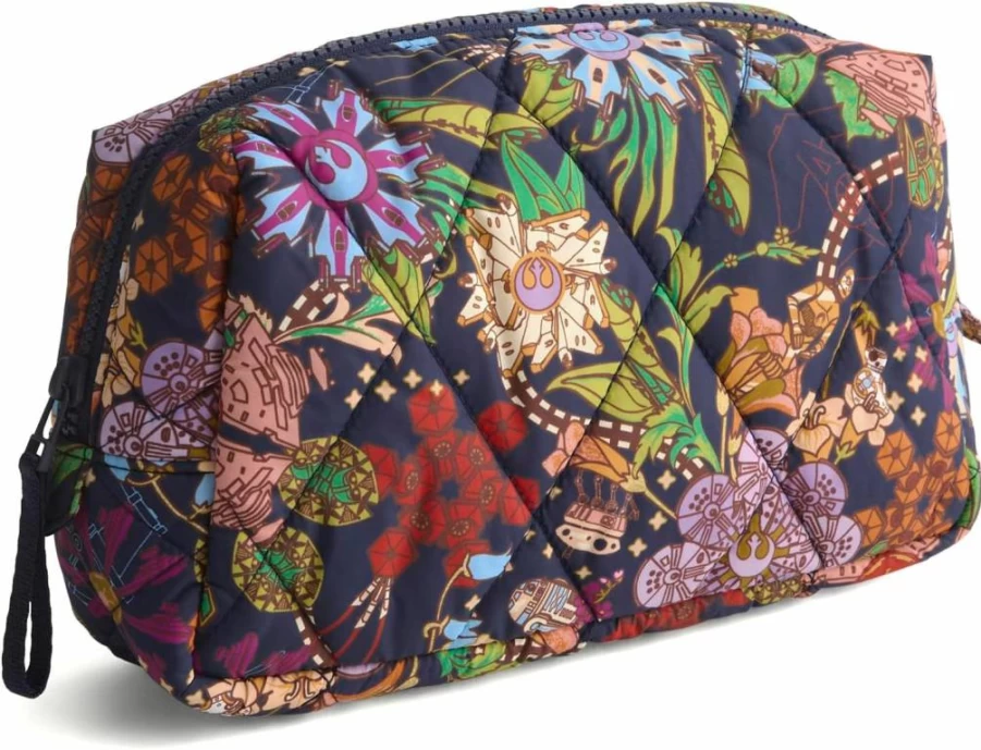 Vera Bradley Star Wars Themed Featherweight Floral Cosmetic Bag - Power The Force Design Medium Makeup Pouch