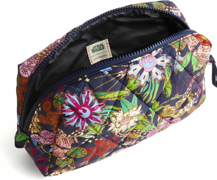 Vera Bradley Star Wars Themed Featherweight Floral Cosmetic Bag - Power The Force Design Medium Makeup Pouch