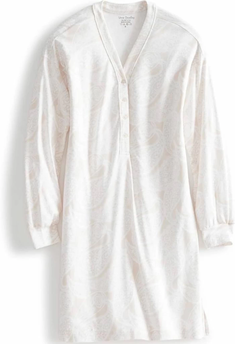 Vera Bradley Women's Soft Cotton Henley Nightgown - Comfortable Sleep Dress