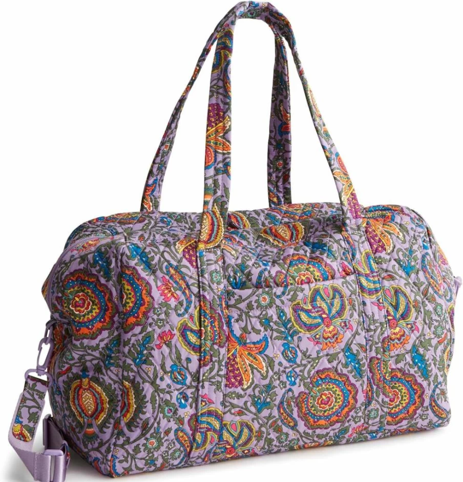 Vera Bradley Miramar Weekender Bag - Premium Cotton Travel Tote for Women, Stylish Carry-On Luggage, Spacious Overnight Bag