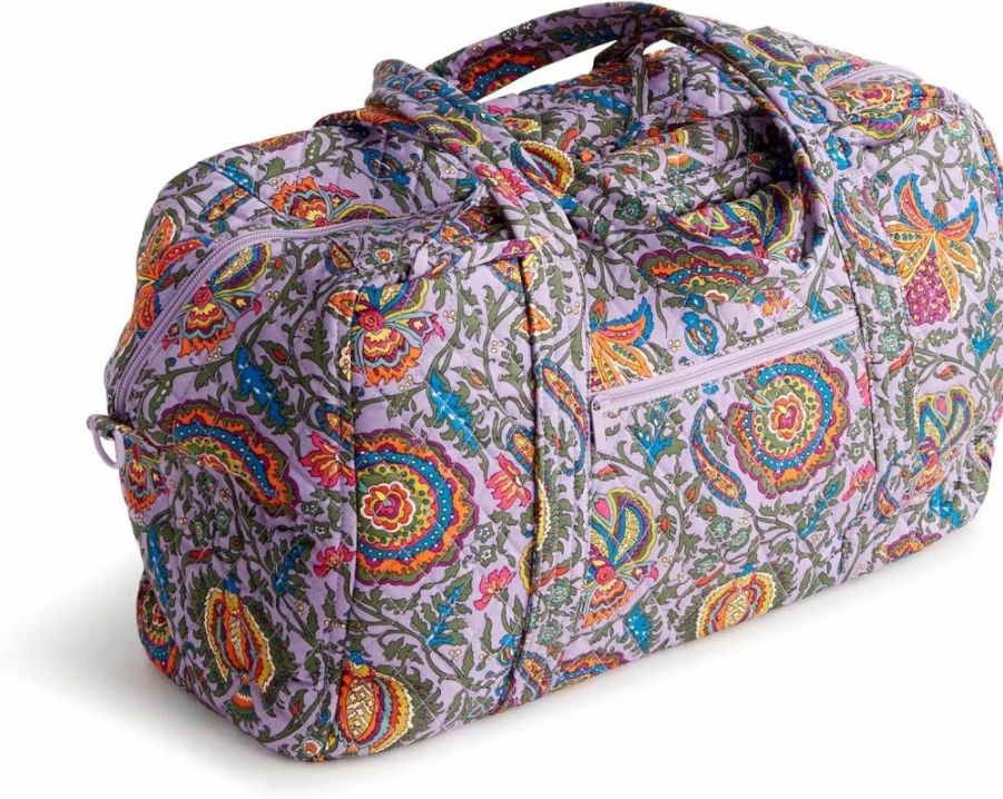 Vera Bradley Miramar Weekender Bag - Premium Cotton Travel Tote for Women, Stylish Carry-On Luggage, Spacious Overnight Bag