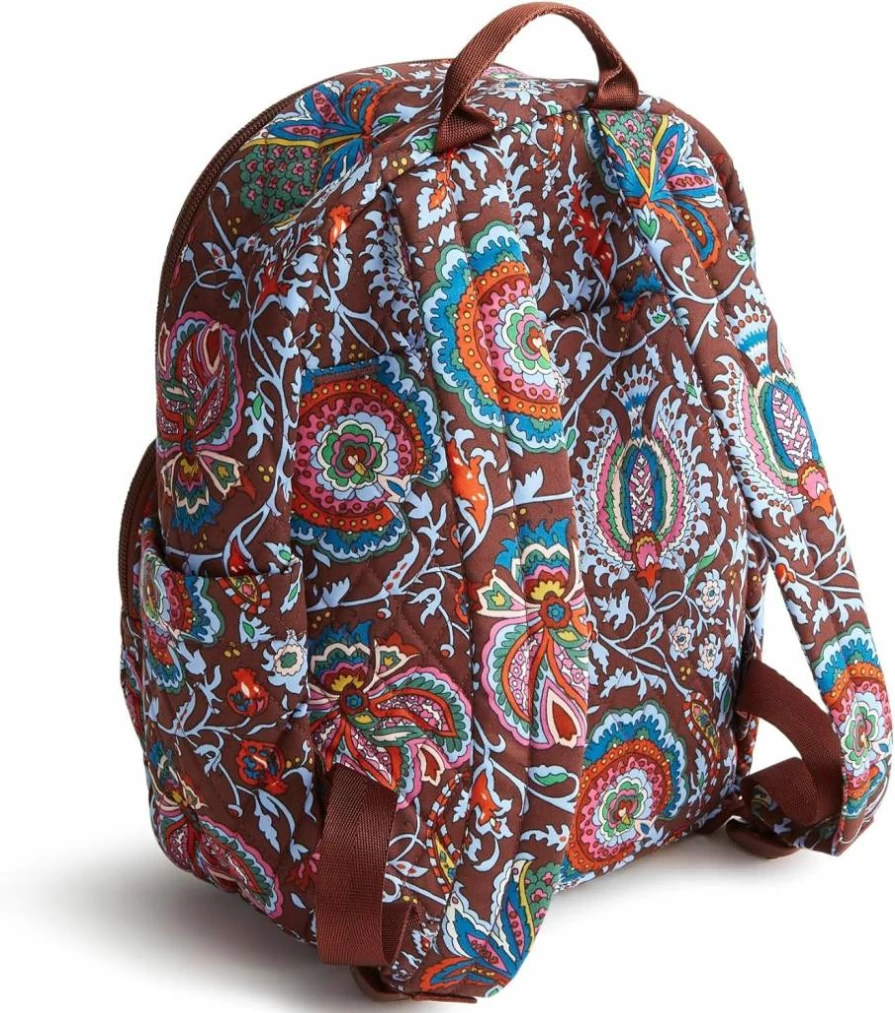 Vera Bradley Small Banbury Backpack - Premium Cotton Paisley Design in Midnight Garden Pattern