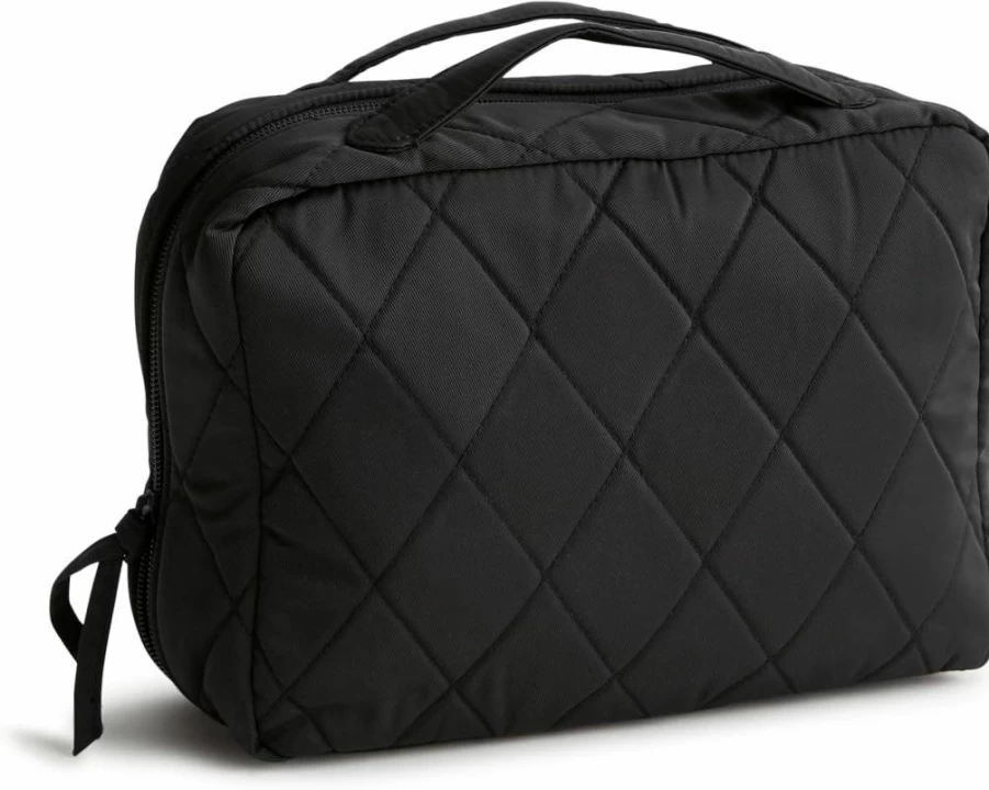 Vera Bradley Hanging Travel Organizer - Lightweight Foldable Toiletry Bag for Women & Men, Water-Resistant Cosmetic Case with Multiple Pockets, Perfect for Vacation & Business Trips