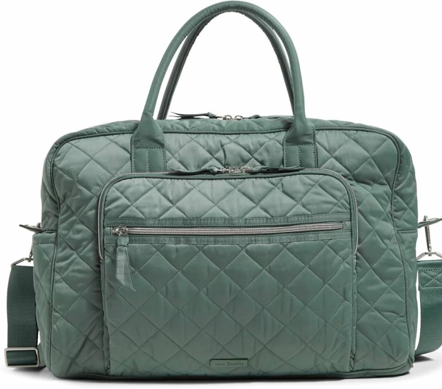 Vera Bradley Twill Weekender Bag - Lightweight Durable Travel Tote for Women, Spacious Carry-On Overnight Bag with Handles, Water-Resistant Fabric