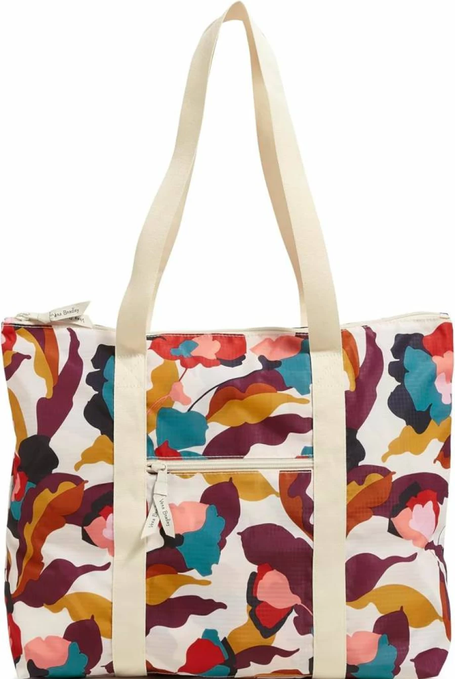 Vera Bradley Women's Lightweight Ripstop Packable Tote Bag for Travel & Everyday Use