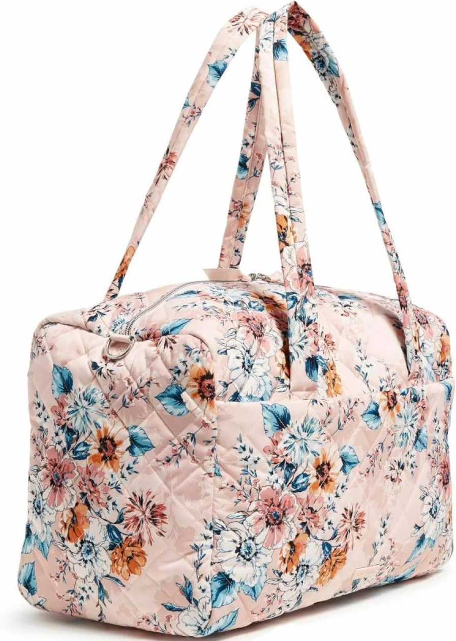 Vera Bradley Immersed Blooms Medium Travel Duffle Bag for Women - Lightweight Performance Twill Carry-On Tote