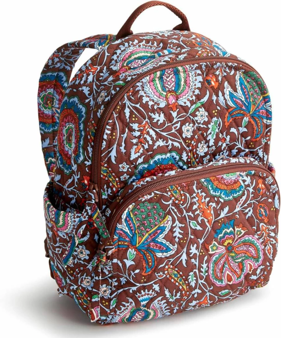 Vera Bradley Women's Small Cotton Backpack - Marrakesh Print, Lightweight & Durable Banbury Design for Everyday Use