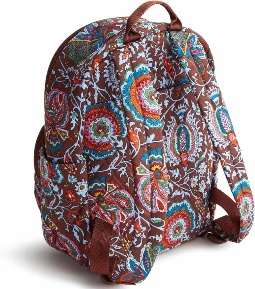 Vera Bradley Women's Small Cotton Backpack - Marrakesh Print, Lightweight & Durable Banbury Design for Everyday Use