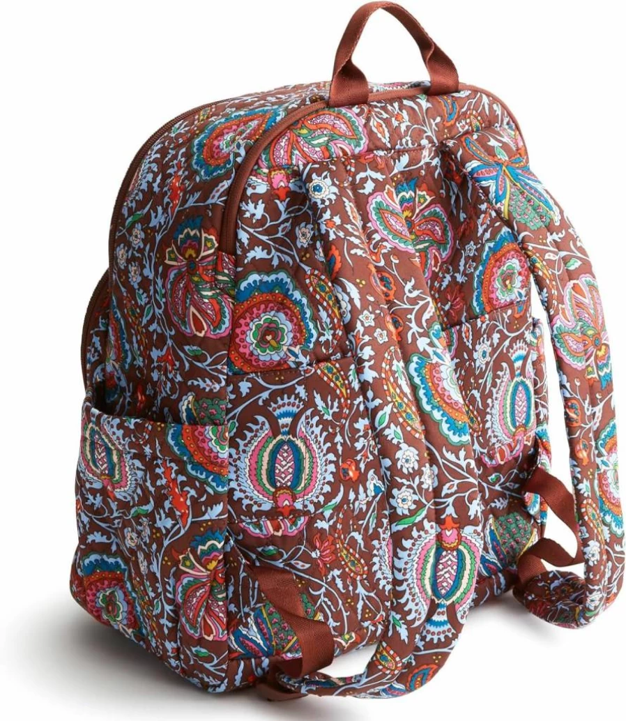 Vera Bradley Midnight Garden Paisley Cotton Backpack – Premium Bancroft Style Laptop Bag for Women