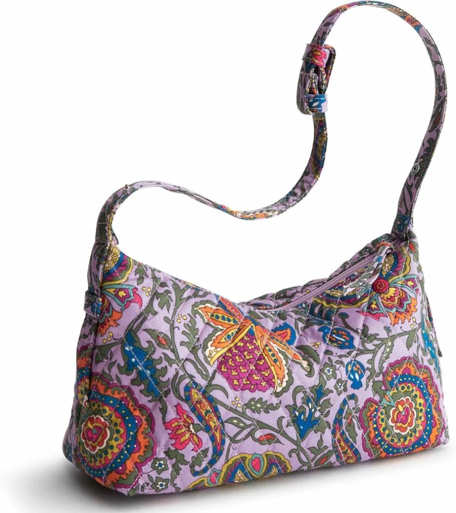 Vera Bradley Roxbury Crescent Cotton Tote Bag - Premium Shoulder Bag for Women, Lightweight & Spacious