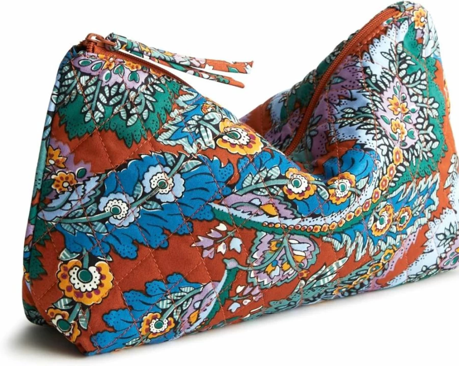 Vera Bradley Cotton Medium Pouch – Premium Zippered Cosmetic Bag for Travel & Toiletries
