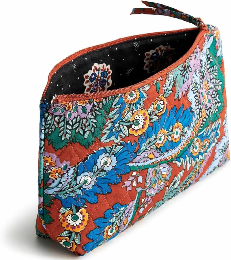 Vera Bradley Cotton Medium Pouch – Premium Zippered Cosmetic Bag for Travel & Toiletries