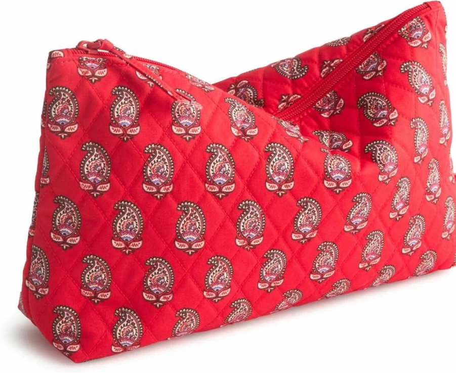 Vera Bradley Large Cotton Pouch – Premium Zippered Storage Bag for Travel & Organization