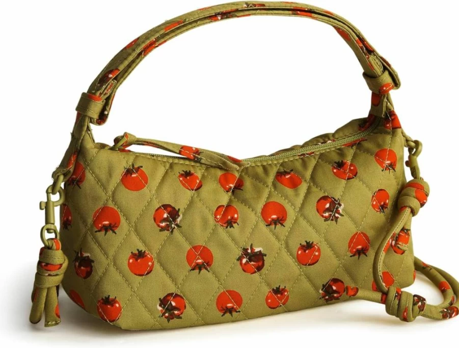 Vera Bradley Roxbury Crescent Crossbody Bag Premium Cotton Shoulder Purse for Women