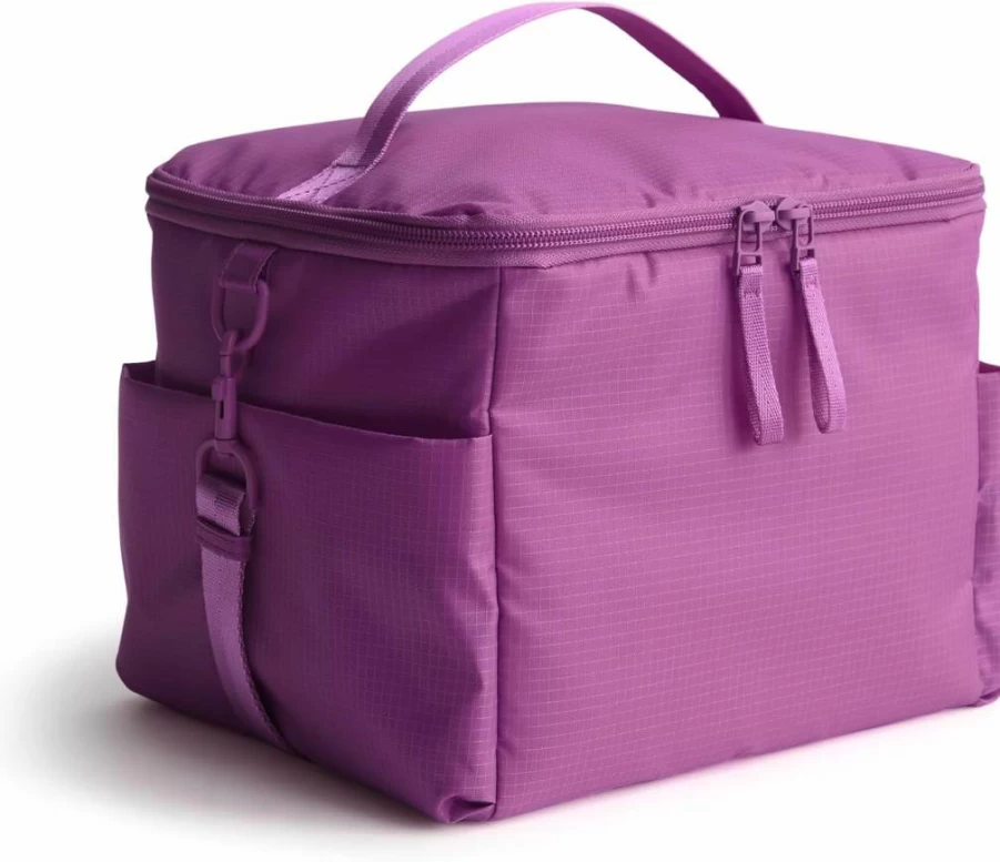 Vera Bradley Iris Orchid Insulated Lunch Cooler Bag – Lightweight Ripstop Fabric for Picnics & Work