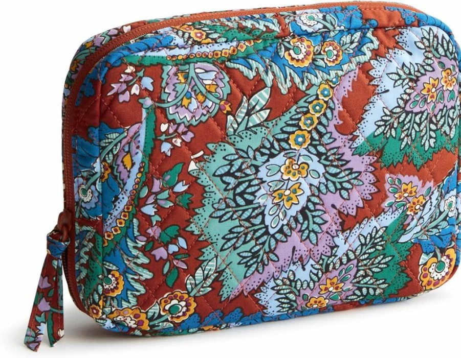Vera Bradley Women's Cotton Cord Organizer – Premium Travel Cable Organizer Pouch for Electronics Accessories