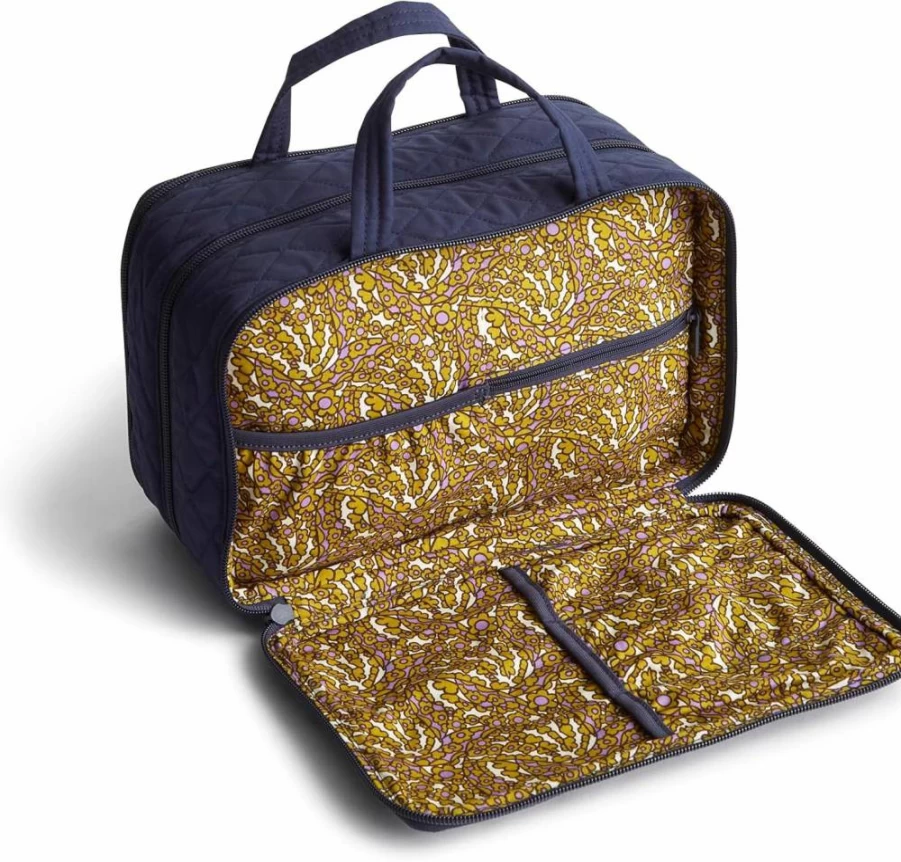 Vera Bradley Peacoat Cotton Travel Case – Premium Ultimate Carry-On Organizer Bag