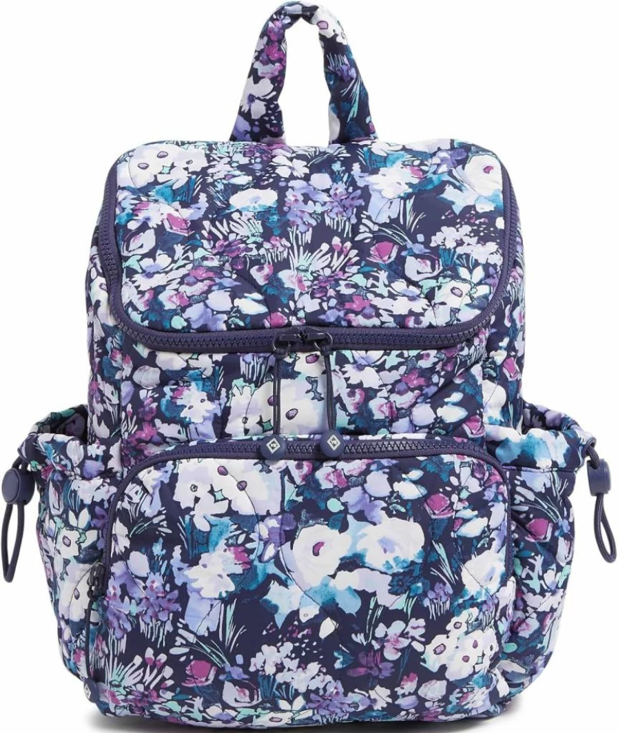 Vera Bradley Women's Lightweight Backpack - Black Featherweight Bookbag for Travel & School