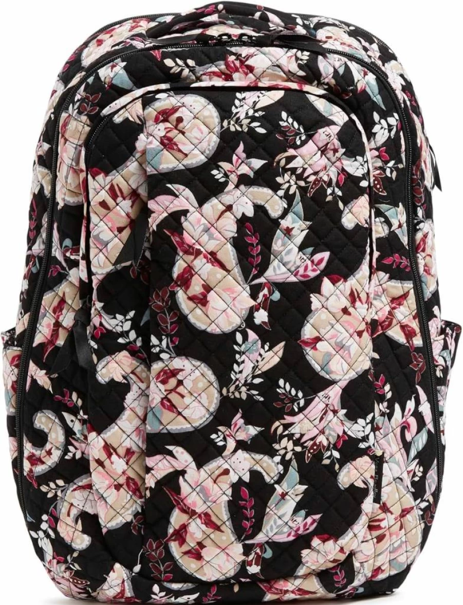 Vera Bradley Women's Large Cotton Travel Backpack - Botanical Paisley Design, Spacious Carry-On Bag for Women, Lightweight Durable Weekender Overnight Bag