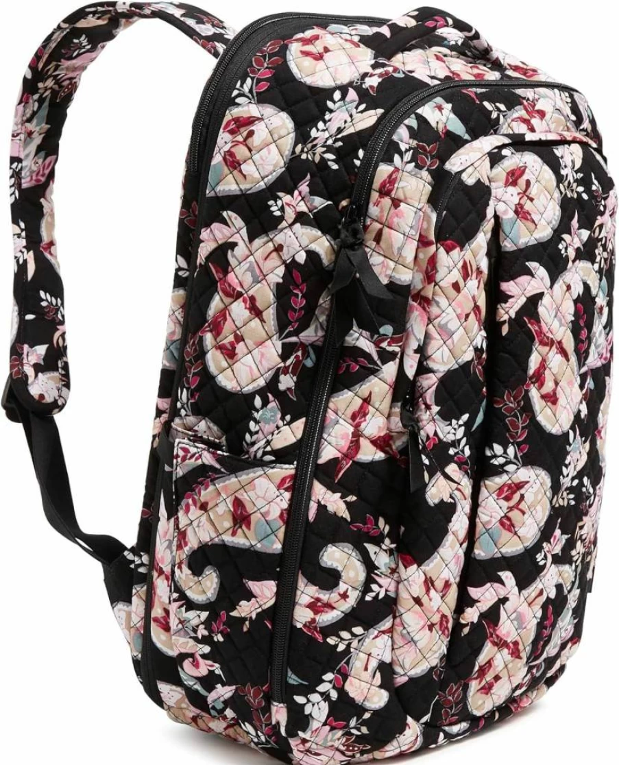 Vera Bradley Women's Large Cotton Travel Backpack - Botanical Paisley Design, Spacious Carry-On Bag for Women, Lightweight Durable Weekender Overnight Bag