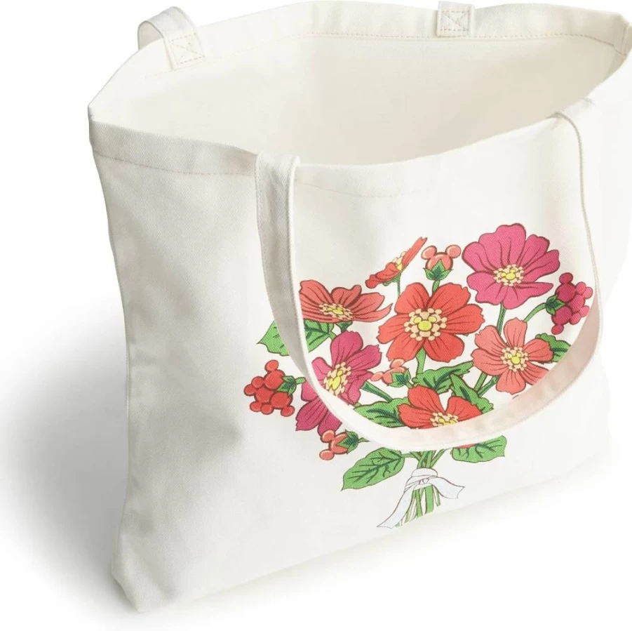 Vera Bradley Mickey Meadow Bouquet Disney Cotton Tote Bag - Woodlark Design