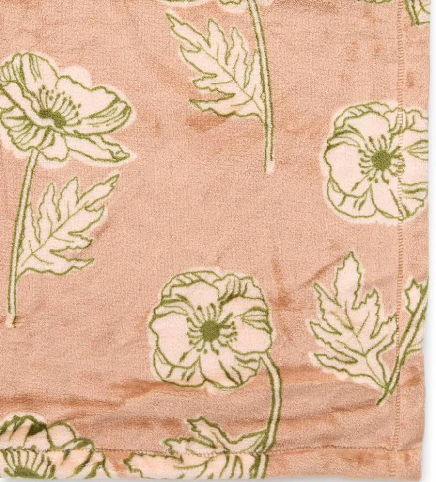 Vera Bradley Anemones Macaroon Oversized Soft Throw Blanket for Cozy Comfort