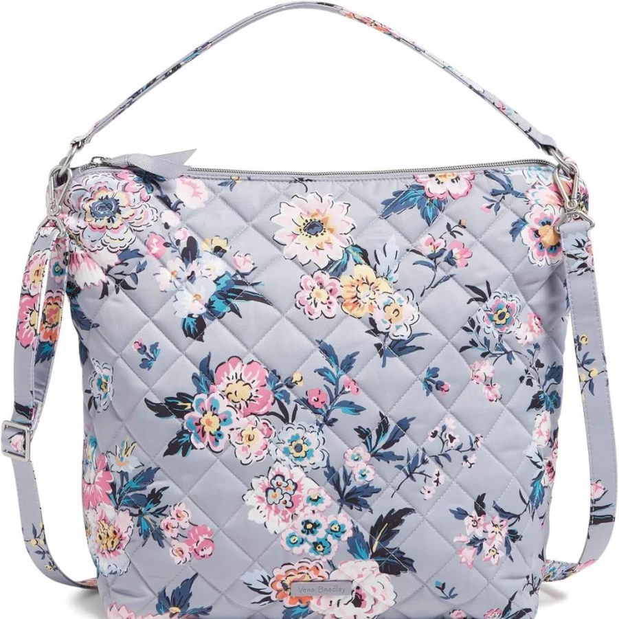 Vera Bradley Oversized Hobo Shoulder Bag for Women - Lightweight Performance Twill Design
