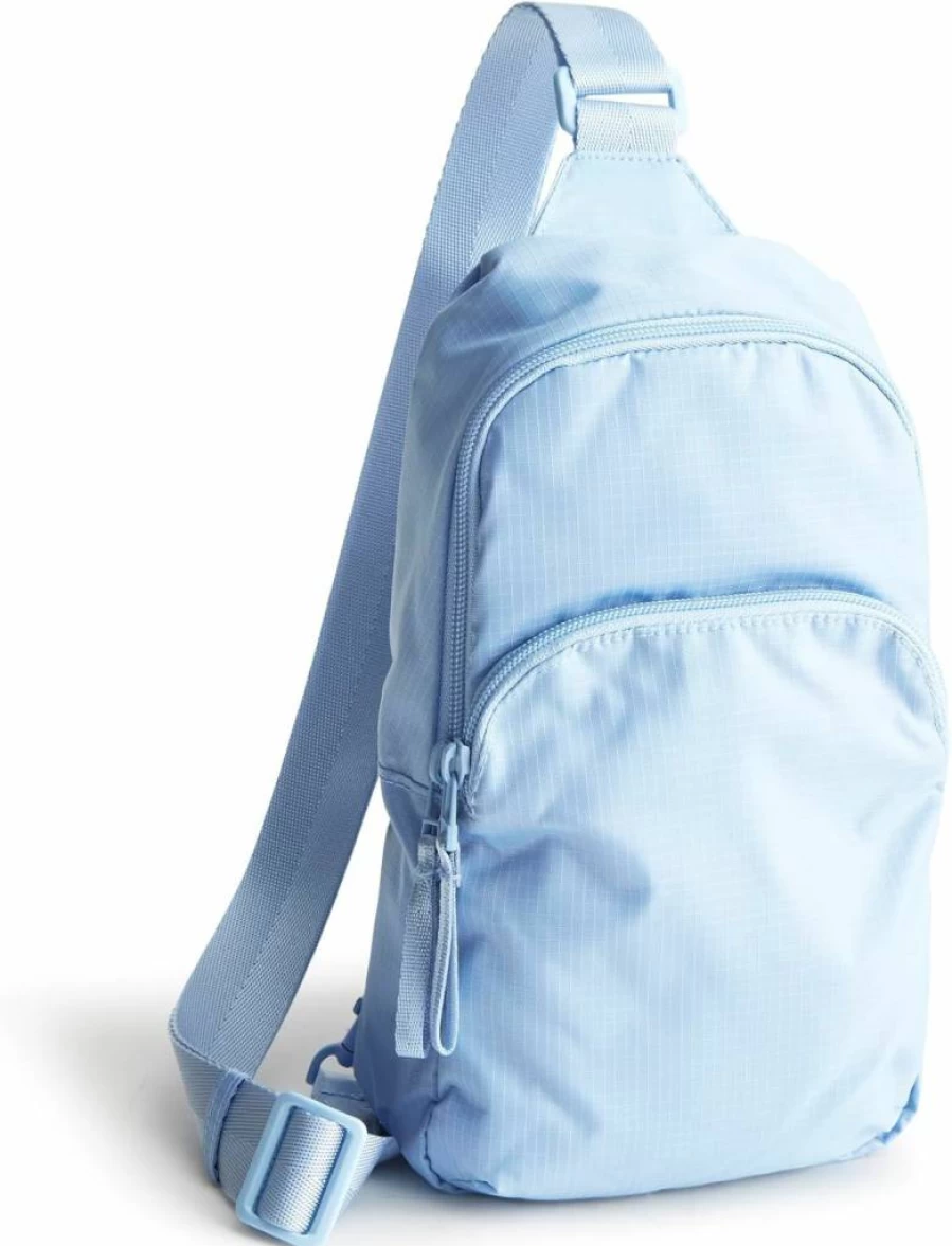 Vera Bradley Kew Gardens Blue Ripstop Lorman Sling Backpack Lightweight Durable Crossbody Bag
