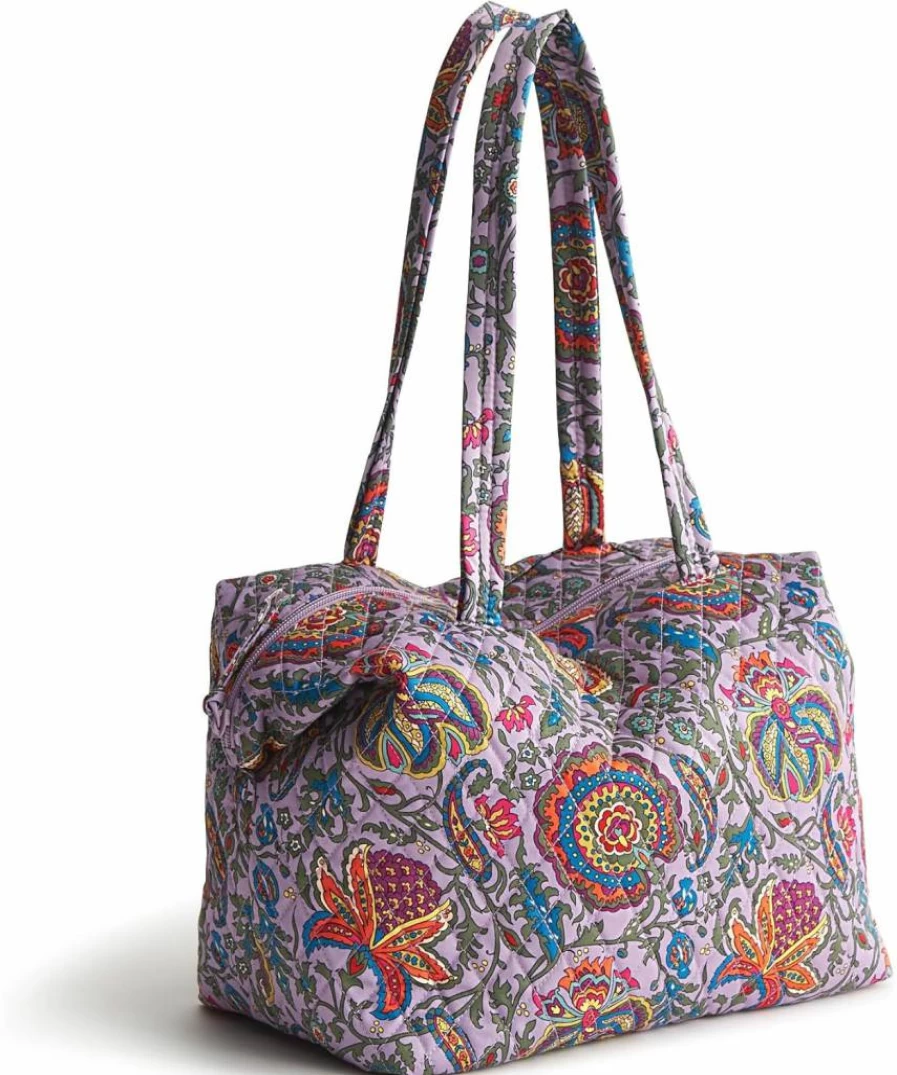 Vera Bradley Woodhill Cotton Tote Bag for Women - Lightweight Shoulder Bag with Premium Fabric, Stylish & Spacious Handbag for Everyday Use