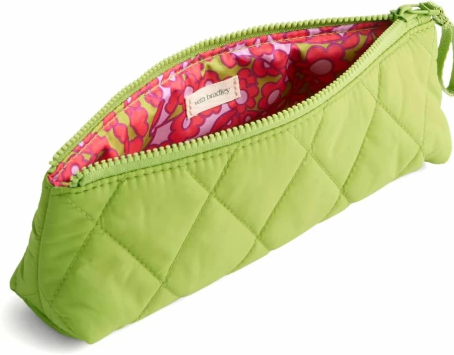 Vera Bradley Lightweight Spinach Green Pencil Case – Featherweight Zippered Pouch for School & Office Supplies