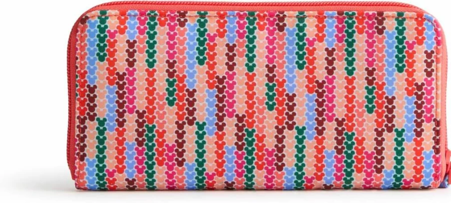 Vera Bradley Disney Mickey Meadow Stripe Nylon Continental Wallet for Women