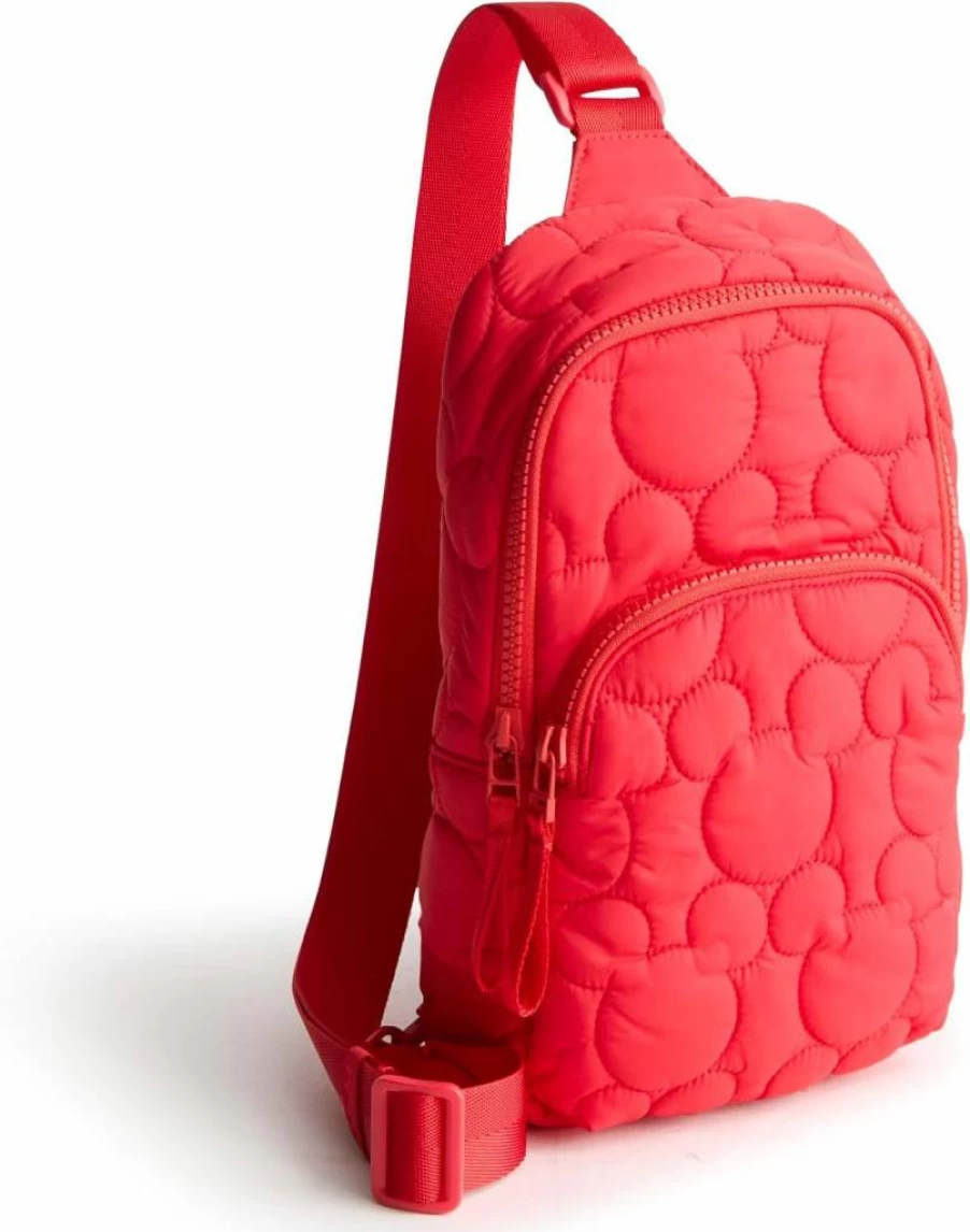 Vera Bradley Disney Lorman Sling Backpack for Women - Lightweight Crossbody Bag in Beetroot Pink