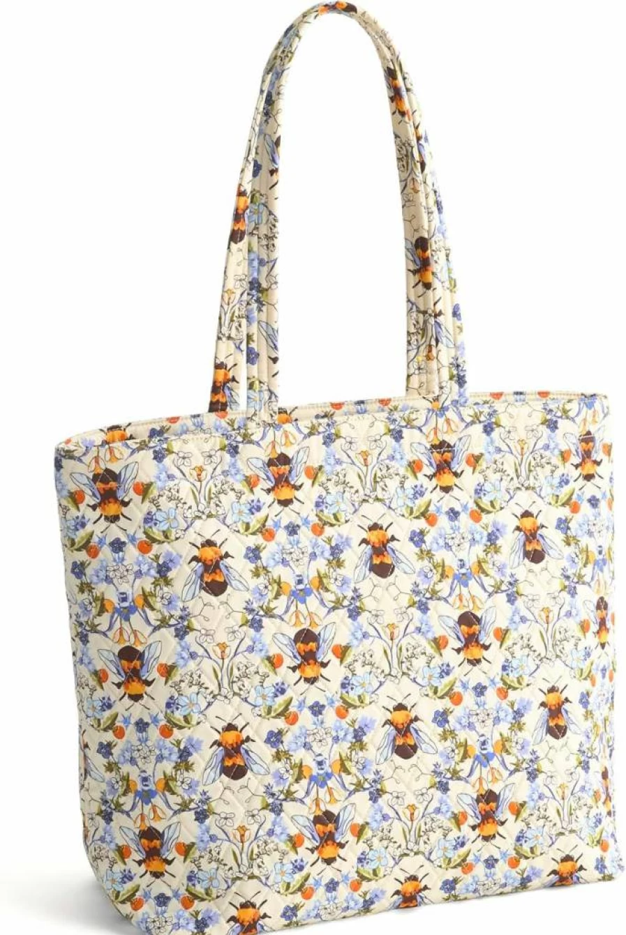 Vera Bradley Original Zip Tote Bag - Premium Cotton Handbag for Women, Lightweight & Spacious Carryall with Zip Closure, Stylish Travel & Work Tote