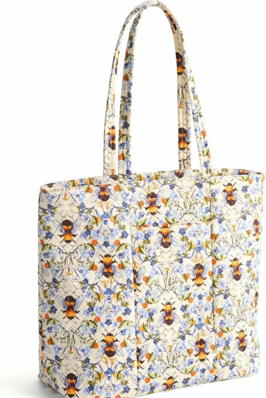 Vera Bradley Original Zip Tote Bag - Premium Cotton Handbag for Women, Lightweight & Spacious Carryall with Zip Closure, Stylish Travel & Work Tote