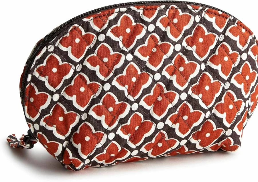 Vera Bradley Women's Mini Dome Cosmetic Bag - Premium Cotton Makeup Pouch for Travel & Organizer
