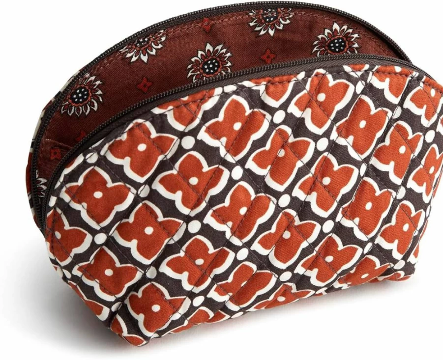 Vera Bradley Women's Mini Dome Cosmetic Bag - Premium Cotton Makeup Pouch for Travel & Organizer