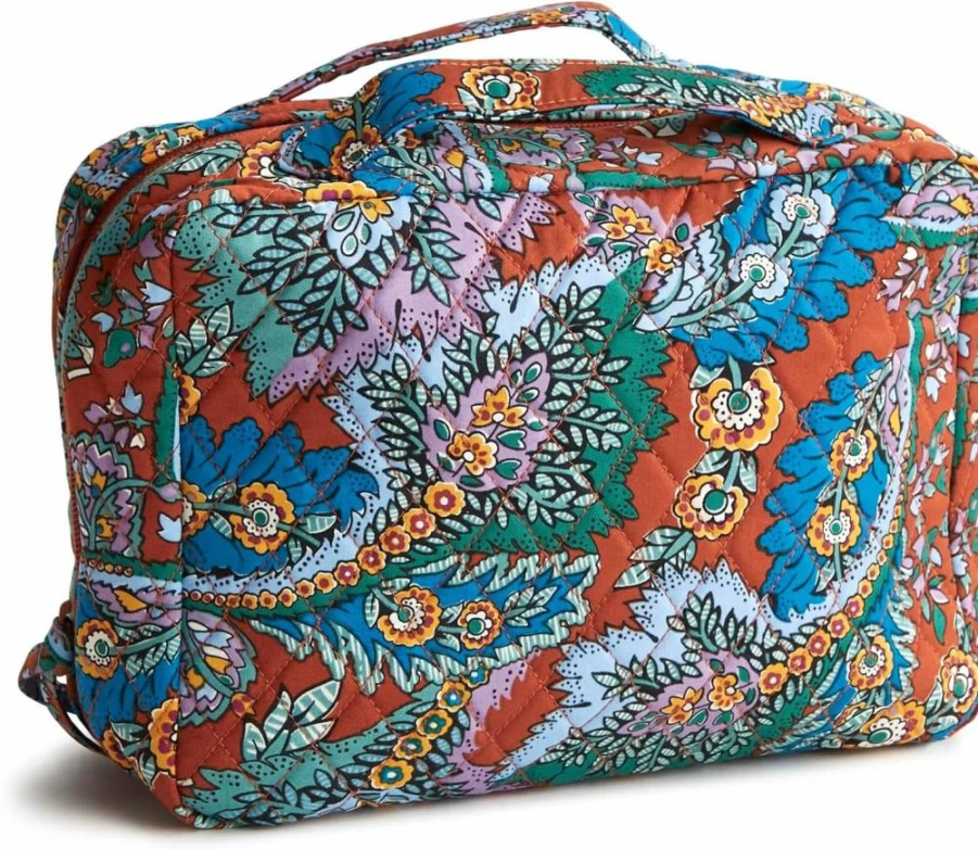 Vera Bradley Premium Cotton Hanging Toiletry Bag for Women - Travel Organizer with Hooks