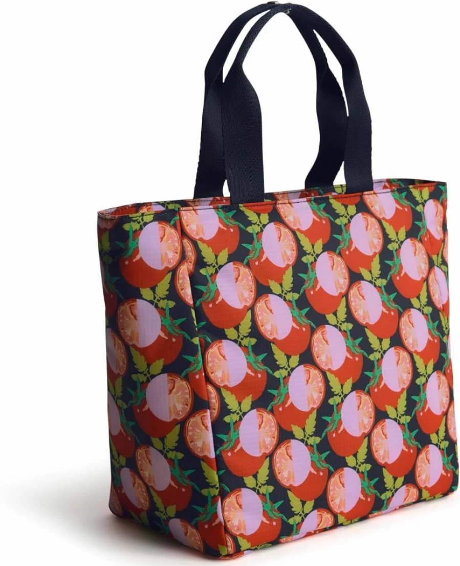 Vera Bradley Lightweight Ripstop Fabric Lunch Tote Bag for Women, Stylish Reusable Lunch Box Carrier with Handles, Durable and Water-Resistant