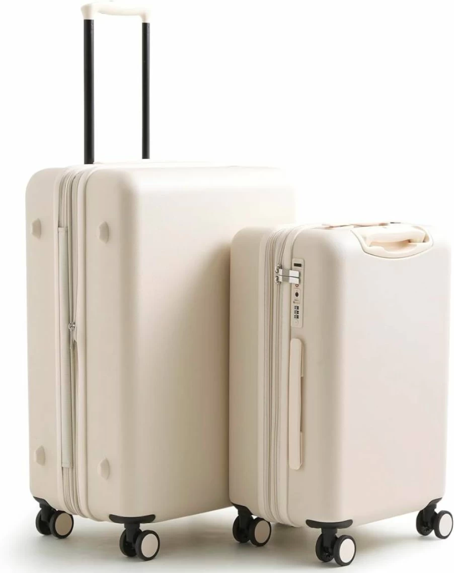Vera Bradley Lentil Sprout Hardside Luggage Set 2-Piece for Women Lightweight Carry-On Suitcase