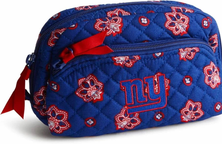 Vera Bradley NFL Team Logo Cotton Makeup Bag for Women – Reusable Cosmetic Organizer (Multiple Team Designs)