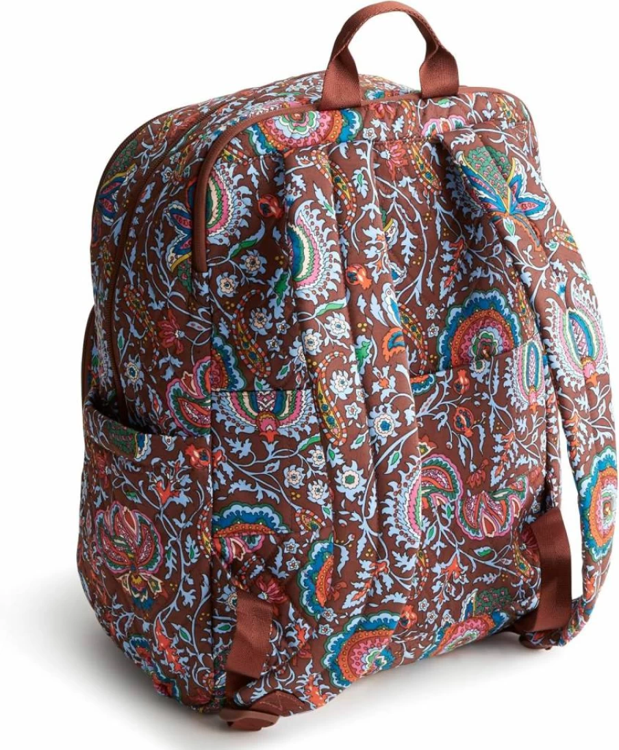 Vera Bradley Garden Paisley Large Cotton Backpack – Premium Bancroft Style Laptop Bag for Women & Teens