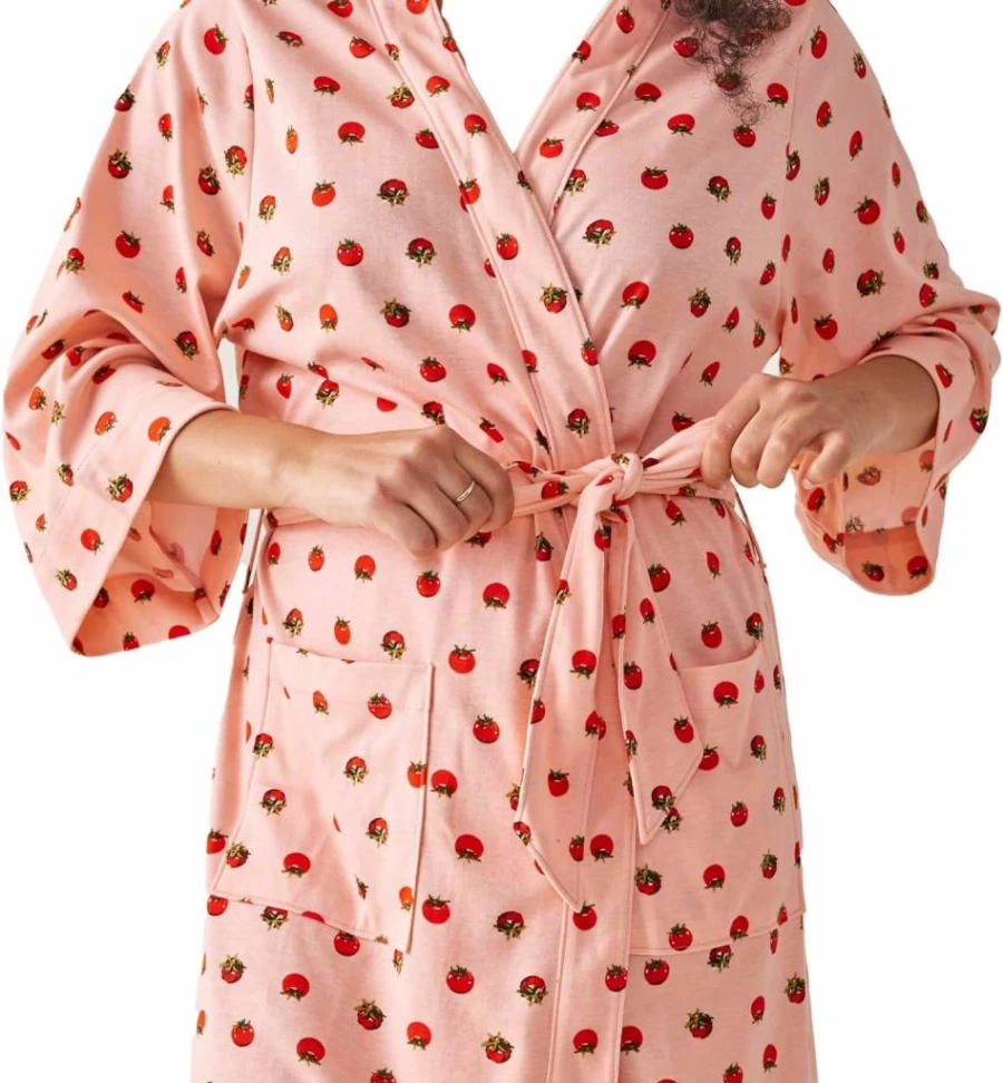 Vera Bradley Women's Soft Cotton Knit Robe - Cozy Lounge Wear & Lightweight Bathrobe