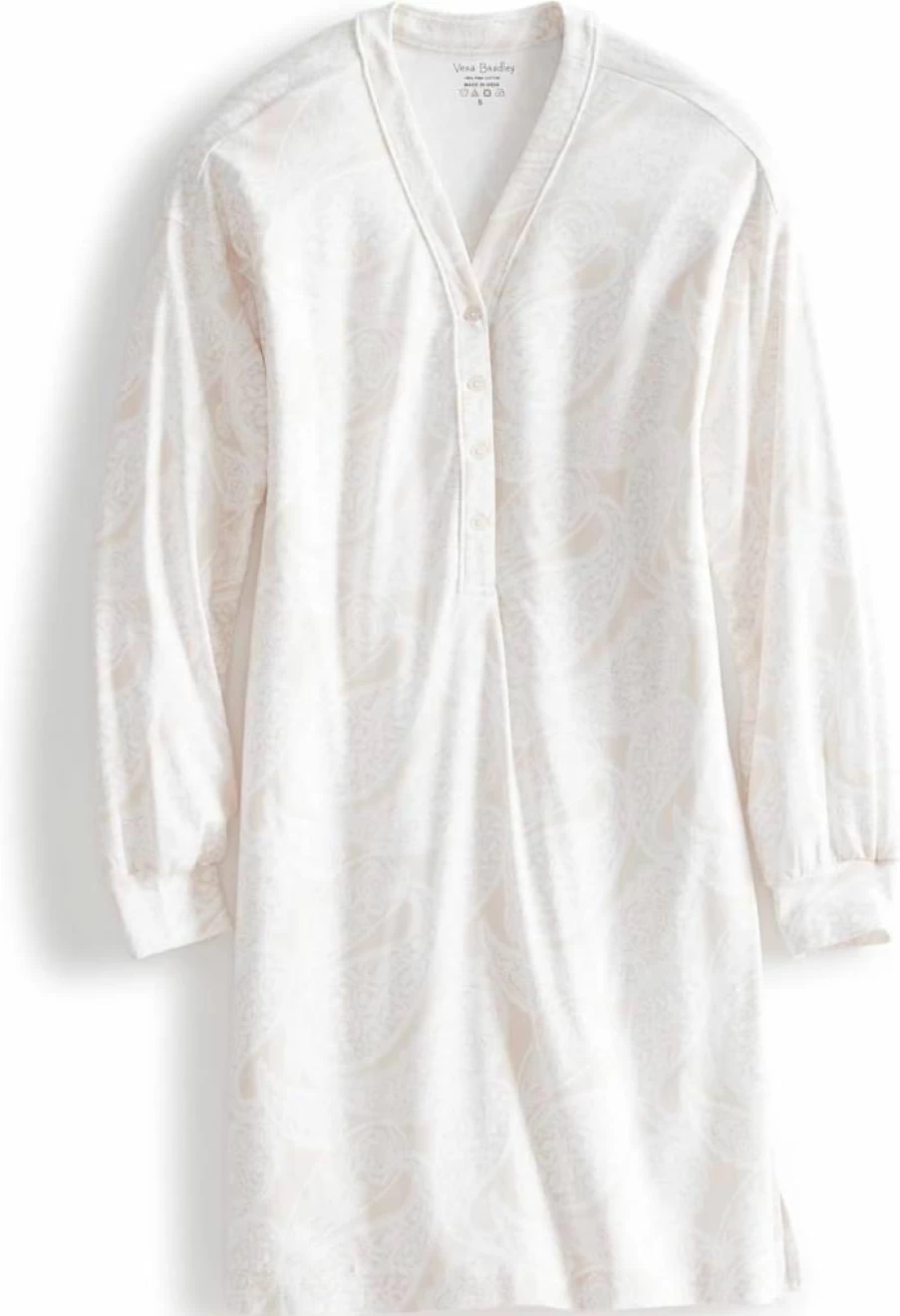 Vera Bradley Women's Soft Cotton Henley Nightgown - Comfortable Sleep Dress for Women