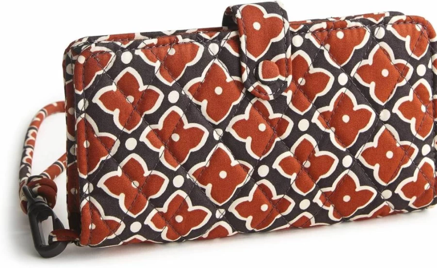 Vera Bradley Cotton Wristlet Phone Case - Premium Wrist Strap Pouch for Smartphones
