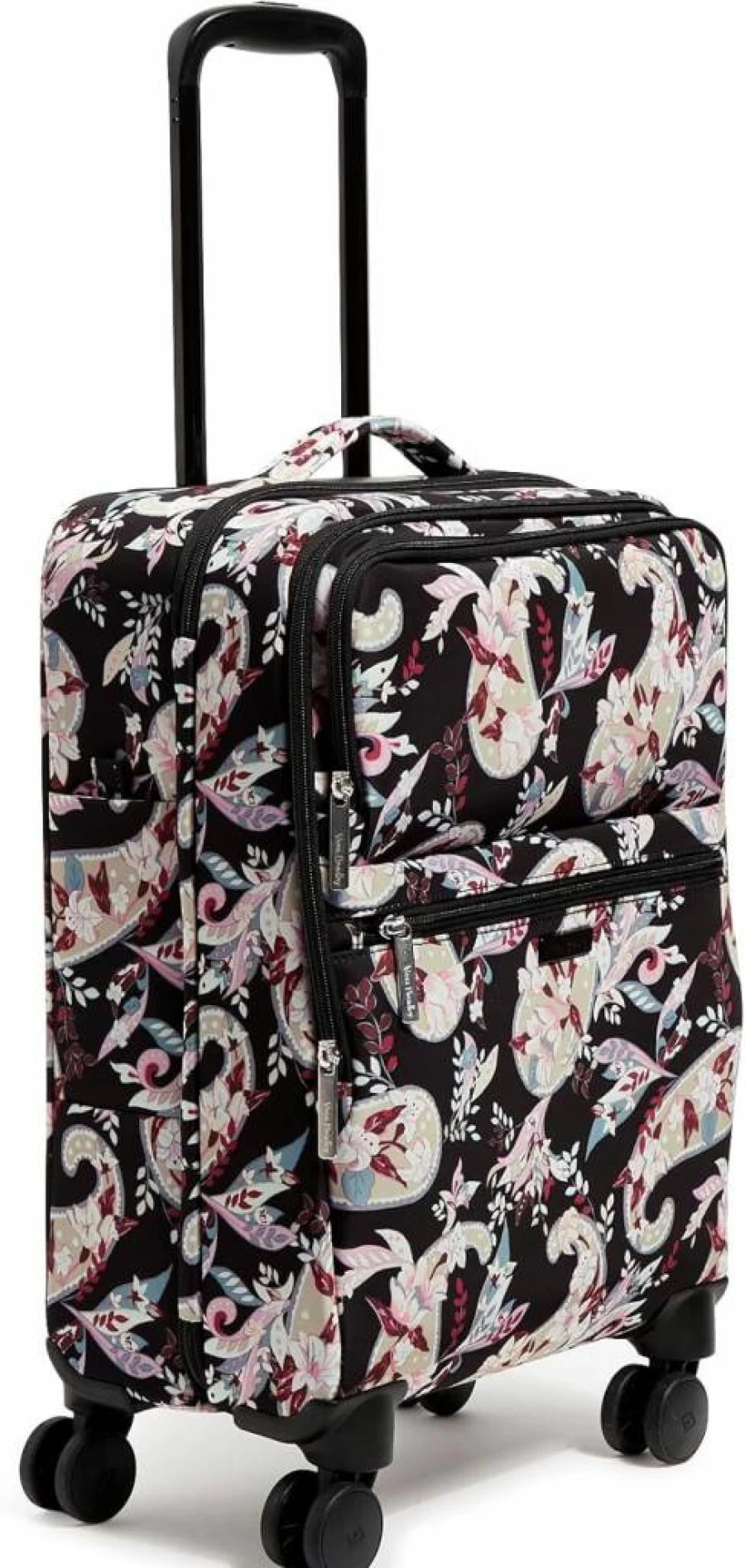 Vera Bradley Women's Lightweight Rolling Carry-On Luggage with Signature Prints, Softside Spinner Suitcase for Travel