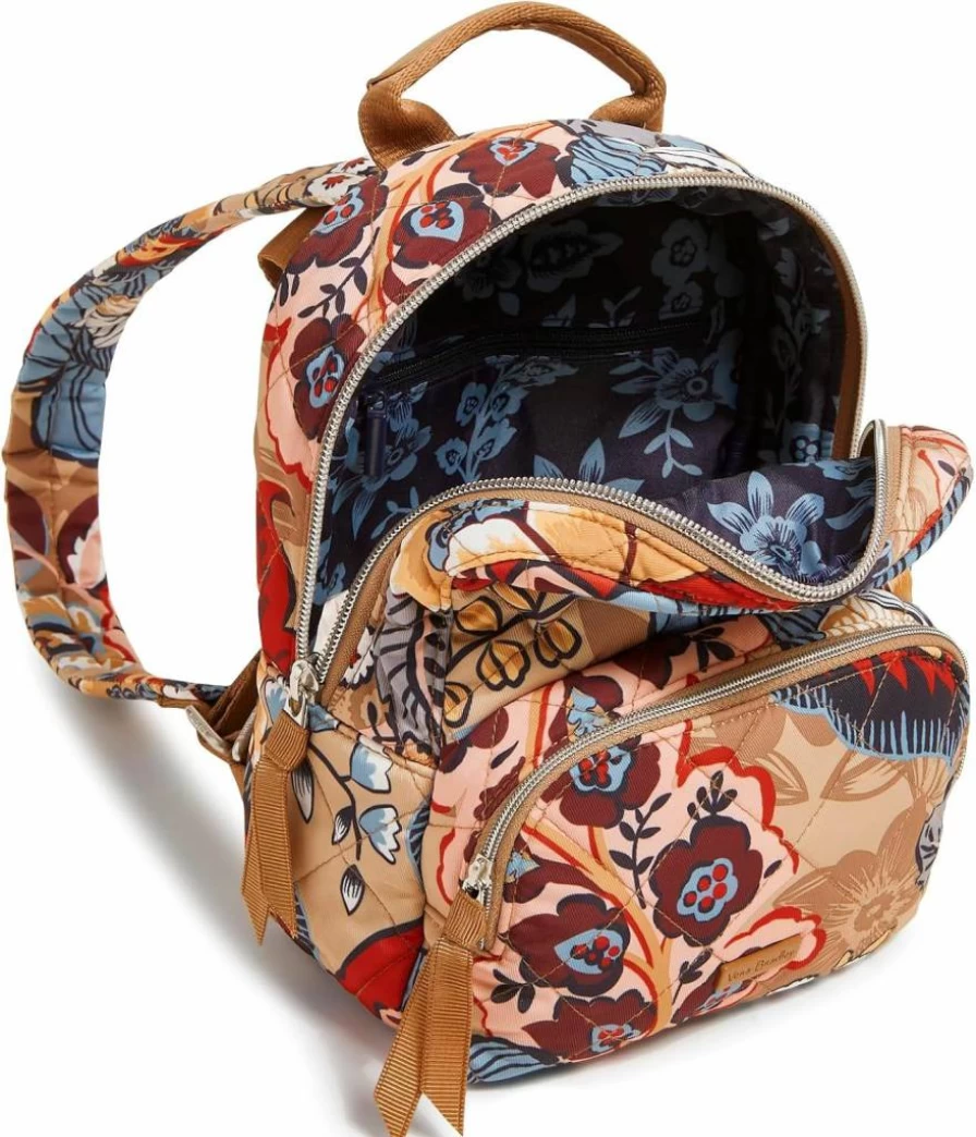 Vera Bradley True Black Performance Twill Mini Backpack | Lightweight Durable Travel Daypack