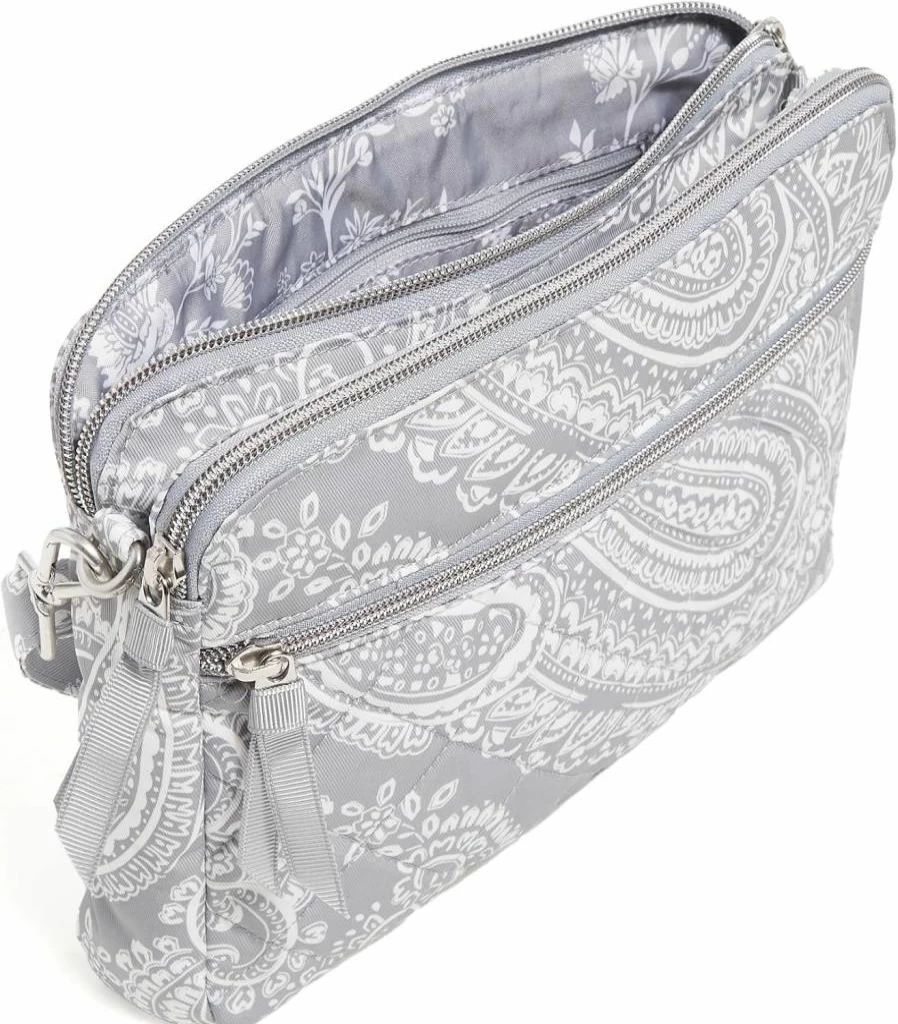 Vera Bradley Women's Crossbody Bag with Triple Compartment - Stylish Performance Twill Purse for Everyday Use